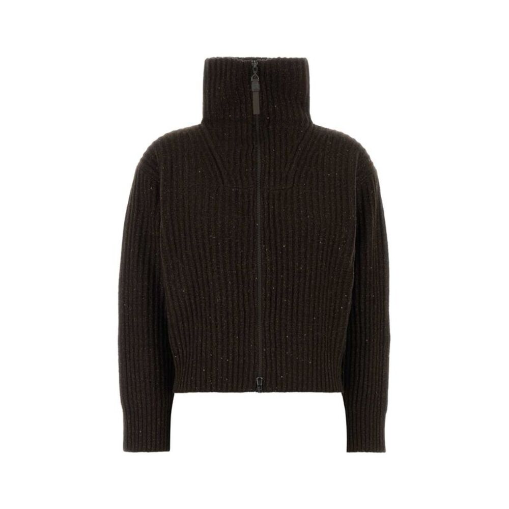Brunello Cucinelli Women Dark Brown Cashmere Blend Cardigan
